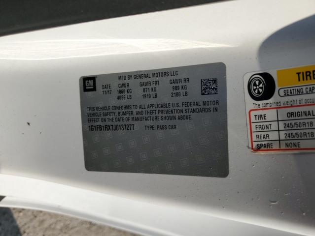 Photo 10 from auction – 2018 CHEVROLET CAMARO LT with VIN 1G1FB1RX7J0137277