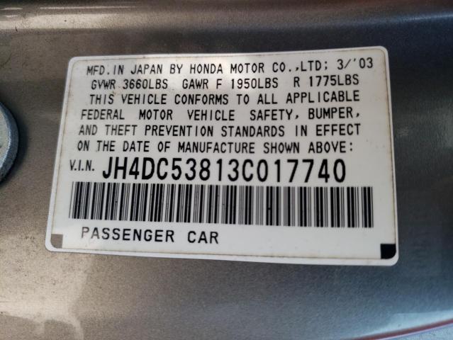 Photo 10 from auction – 2003 ACURA RSX with VIN JH4DC53813C017740