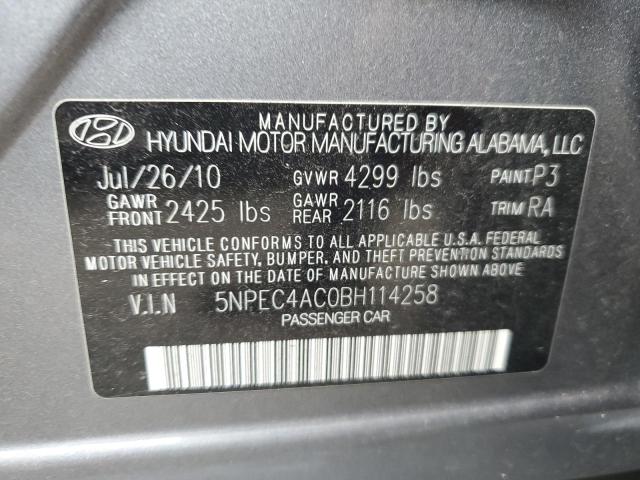 Photo 10 from auction – 2011 HYUNDAI SONATA SE with VIN 5NPEC4AC0BH114258
