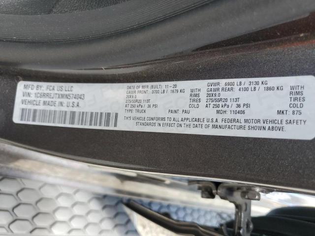 Photo 10 from auction – 2021 RAM 1500 LARAM with VIN 1C6RREJTXMN574043