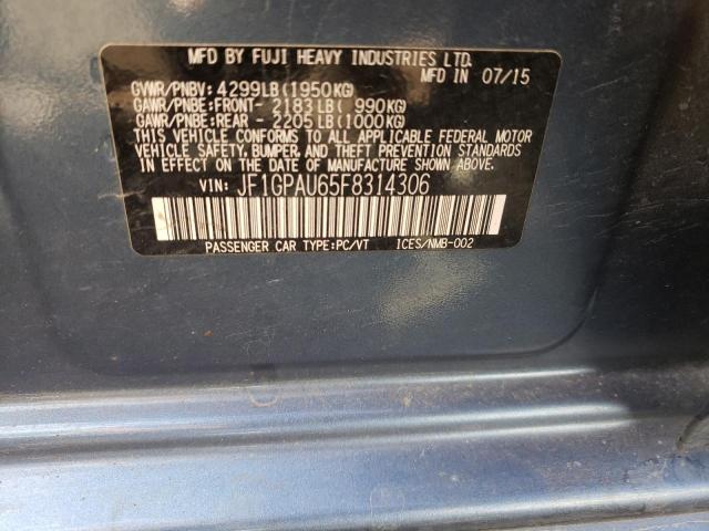 Photo 10 from auction – 2015 SUBARU IMPREZA SP with VIN JF1GPAU65F8314306