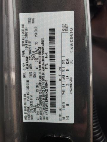 Photo 10 from auction – 2022 FORD F150 SUPER with VIN 1FTEW1EP0NKD18941