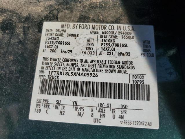 Photo 10 from auction – 1999 FORD F150 with VIN 1FTRX18L5XNA05926