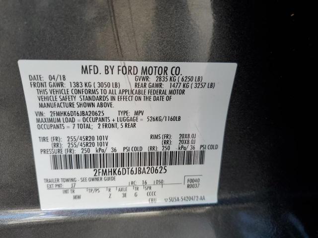 Photo 10 from auction – 2018 FORD FLEX LIMIT with VIN 2FMHK6DT6JBA20625