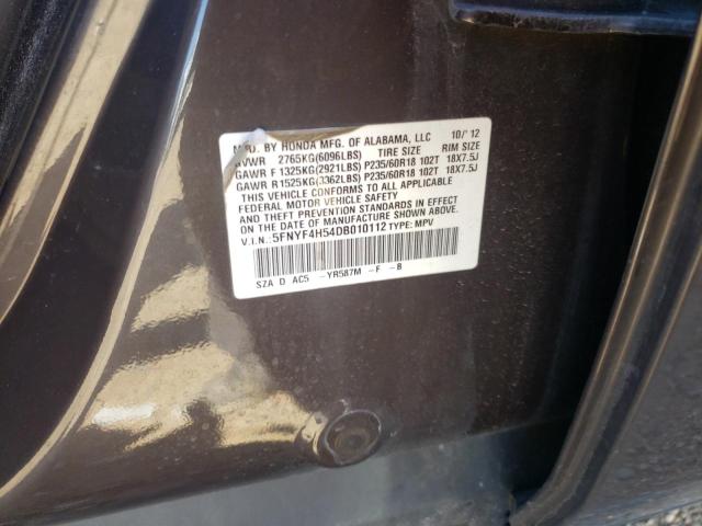 Photo 10 from auction – 2013 HONDA PILOT EXL with VIN 5FNYF4H54DB010112