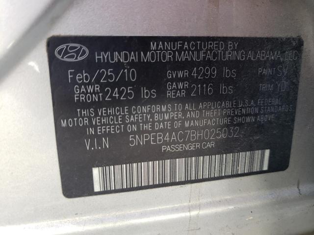 Photo 10 from auction – 2011 HYUNDAI SONATA GLS with VIN 5NPEB4AC7BH025032