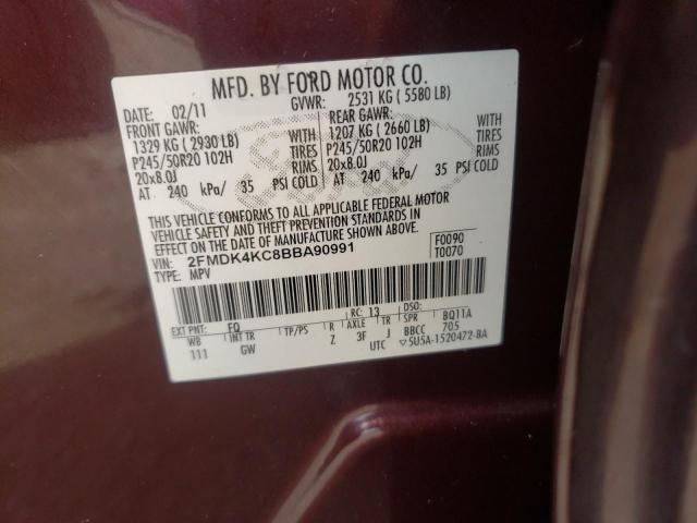 Photo 10 from auction – 2011 FORD EDGE LIMIT with VIN 2FMDK4KC8BBA90991