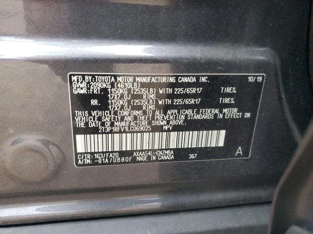 Photo 10 from auction – 2020 TOYOTA RAV4 XLE with VIN 2T3P1RFV1LC069025