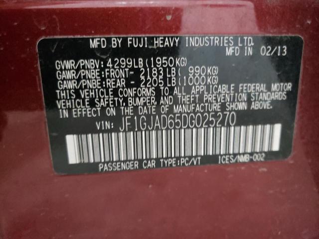 Photo 10 from auction – 2013 SUBARU IMPREZA PR with VIN JF1GJAD65DG025270