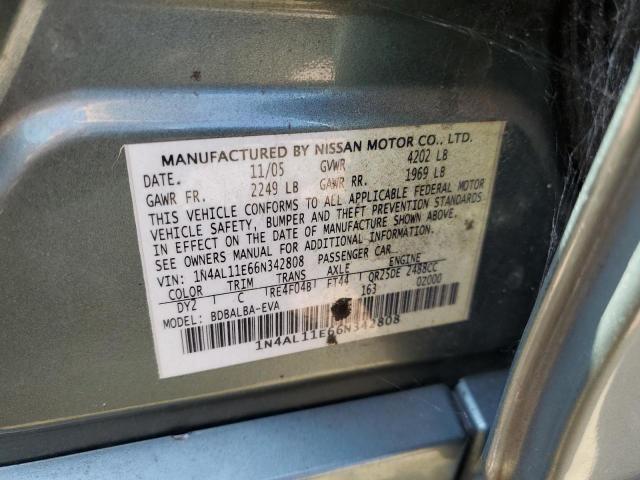 Photo 10 from auction – 2006 NISSAN ALTIMA S with VIN 1N4AL11E66N342808