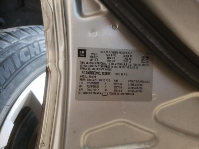 Photo 10 from auction – 2012 BUICK ENCLAVE with VIN 5GAKRDED4CJ120028