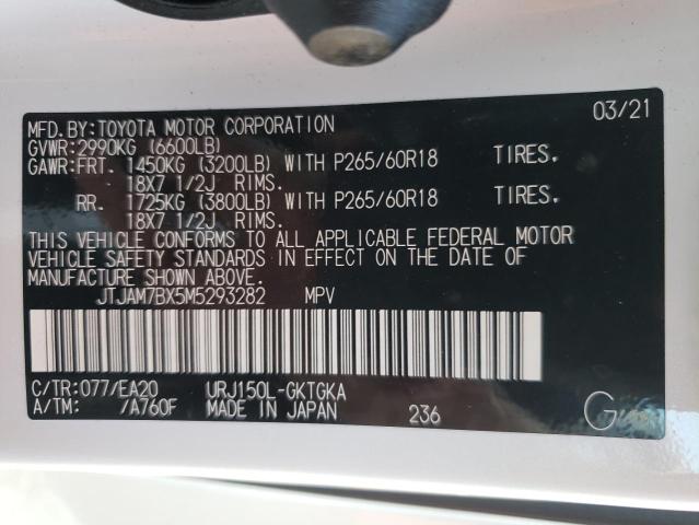 Photo 10 from auction – 2021 LEXUS GX 460 PRE with VIN JTJAM7BX5M5293282