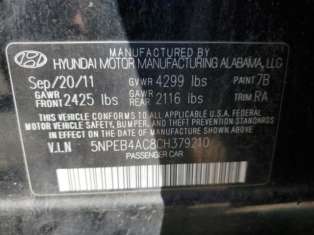 Photo 10 from auction – 2012 HYUNDAI SONATA GLS with VIN 5NPEB4AC8CH379210