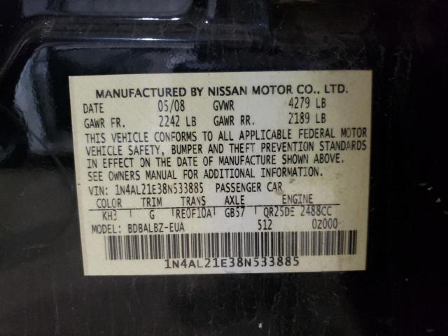 Photo 10 from auction – 2008 NISSAN ALTIMA 2.5 with VIN 1N4AL21E38N533885