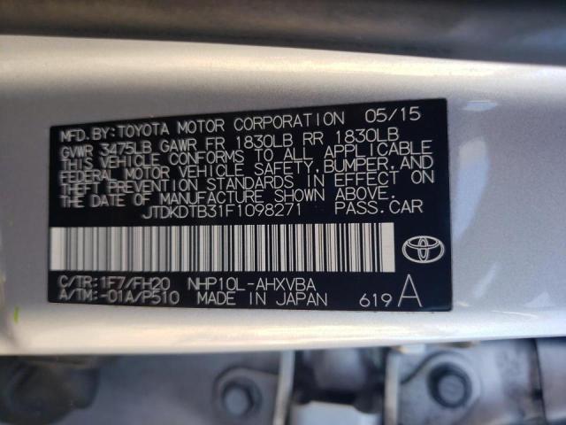 Photo 10 from auction – 2015 TOYOTA PRIUS C with VIN JTDKDTB31F1098271