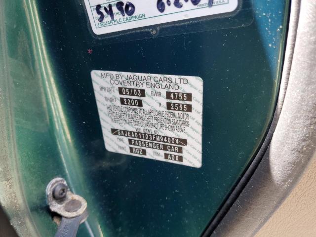 Photo 10 from auction – 2003 JAGUAR S TYPE with VIN SAJEA01T03FM94004