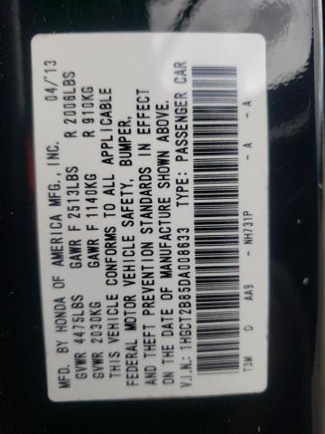 Photo 10 from auction – 2013 HONDA ACCORD EXL with VIN 1HGCT2B85DA008633