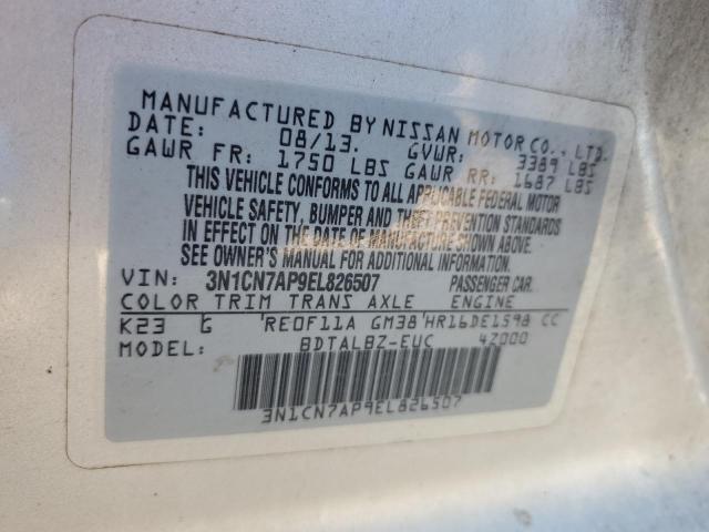 Photo 10 from auction – 2014 NISSAN VERSA S with VIN 3N1CN7AP9EL826507