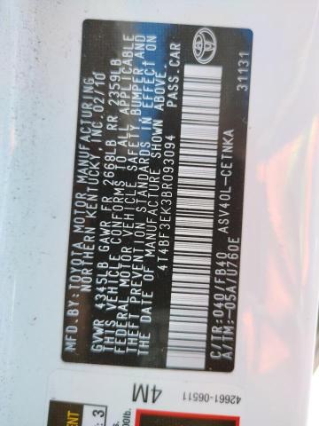 Photo 10 from auction – 2011 TOYOTA CAMRY BASE with VIN 4T4BF3EK3BR093094