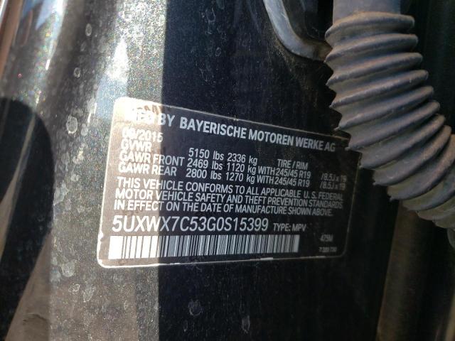 Photo 10 from auction – 2016 BMW X3 XDRIVE3 with VIN 5UXWX7C53G0S15399
