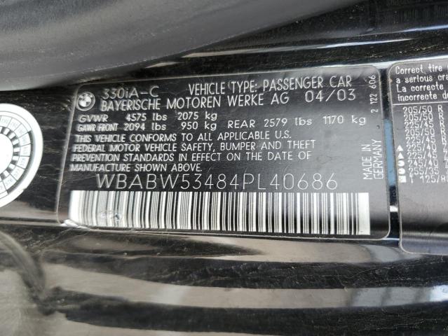 Photo 10 from auction – 2004 BMW 330 CI with VIN WBABW53484PL40686