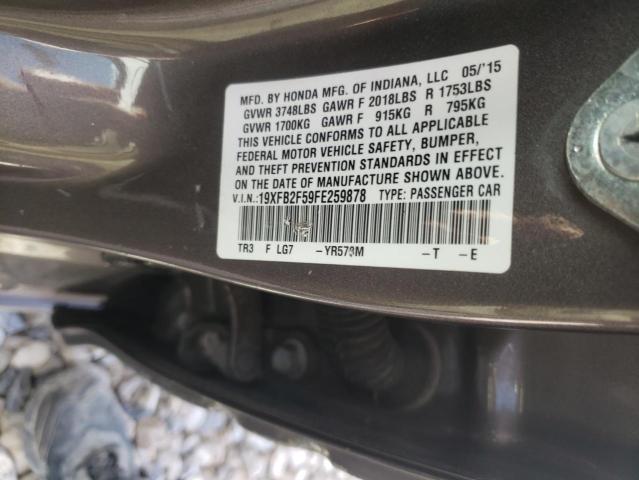 Photo 10 from auction – 2015 HONDA CIVIC LX with VIN 19XFB2F59FE259878