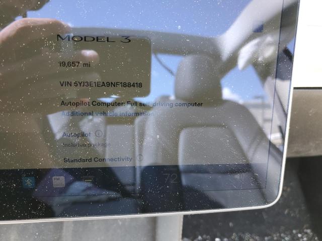 Photo 8 from auction – 2022 TESLA MODEL 3 with VIN 5YJ3E1EA9NF188418