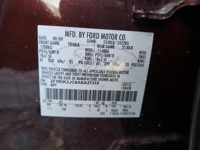 Photo 10 from auction – 2010 FORD EDGE SEL with VIN 2FMDK3JC8ABA37315