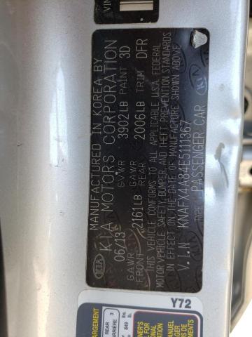 Photo 10 from auction – 2014 KIA FORTE EX with VIN KNAFX4A84E5111367