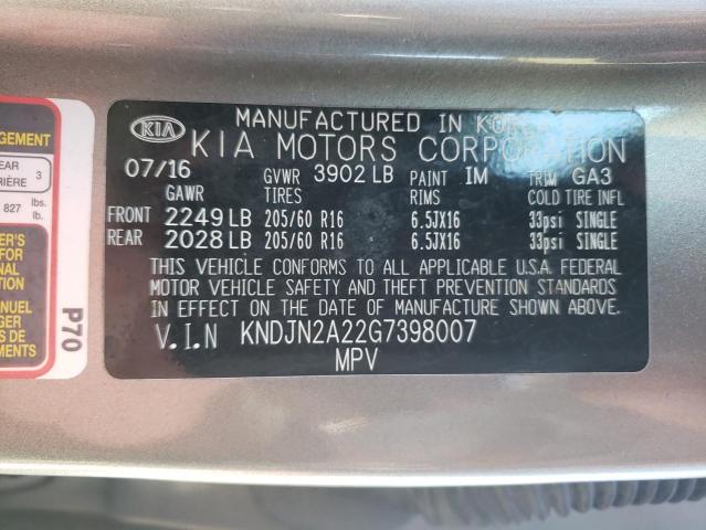 Photo 10 from auction – 2016 KIA SOUL with VIN KNDJN2A22G7398007
