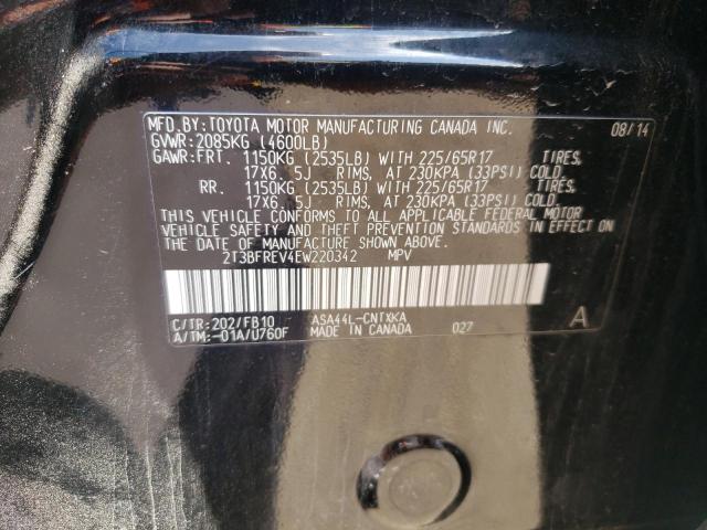 Photo 10 from auction – 2014 TOYOTA RAV4 LE with VIN 2T3BFREV4EW220342