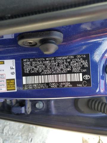 Photo 10 from auction – 2016 TOYOTA PRIUS with VIN JTDKARFU4G3523051