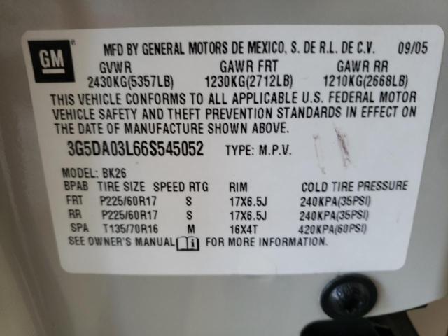 Photo 10 from auction – 2006 BUICK RENDEZVOUS with VIN 3G5DA03L66S545052