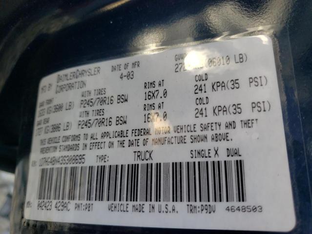 Photo 10 from auction – 2003 DODGE DAKOTA QUA with VIN 1D7HG48N43S308695