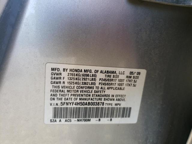 Photo 10 from auction – 2010 HONDA PILOT EXL with VIN 5FNYF4H50AB003878
