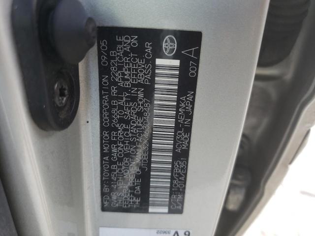 Photo 10 from auction – 2006 TOYOTA CAMRY LE with VIN JTDBE32K463048487