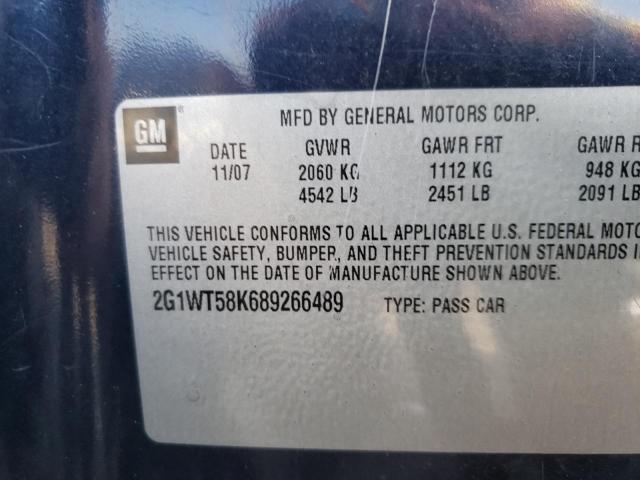 Photo 10 from auction – 2008 CHEVROLET IMPALA with VIN 2G1WT58K689266489