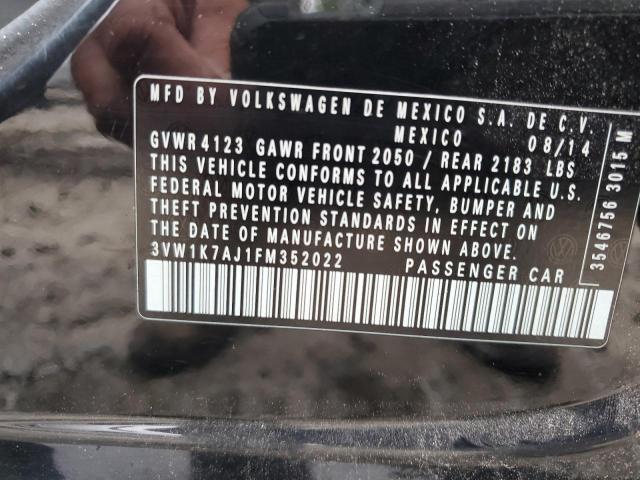 Photo 10 from auction – 2015 VOLKSWAGEN JETTA BASE with VIN 3VW1K7AJ1FM352022