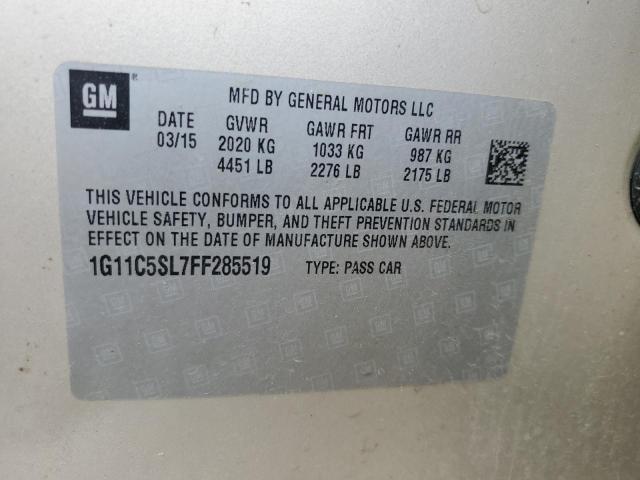 Photo 10 from auction – 2015 CHEVROLET MALIBU 1LT with VIN 1G11C5SL7FF285519