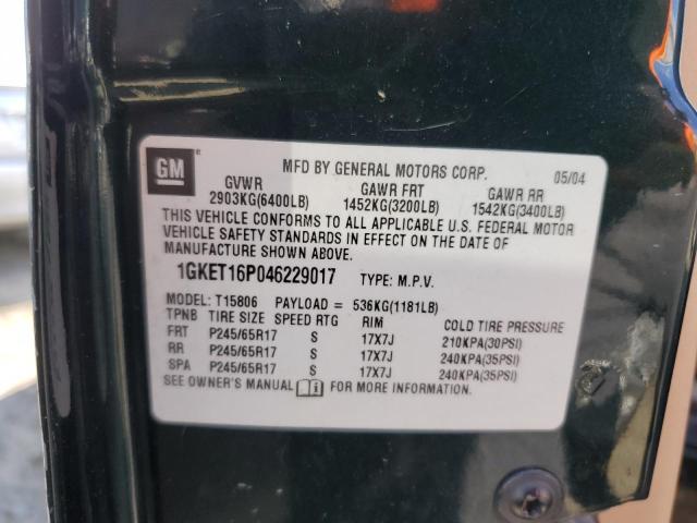 Photo 10 from auction – 2004 GMC ENVOY XL with VIN 1GKET16P046229017