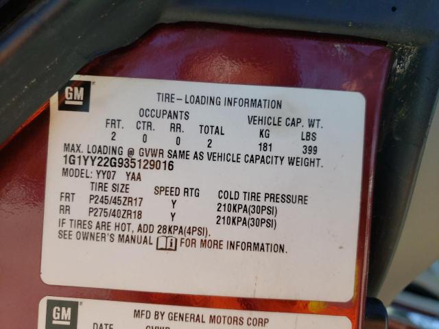 Photo 10 from auction – 2003 CHEVROLET CORVETTE with VIN 1G1YY22G935129016