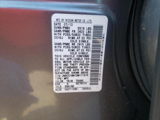 Photo 10 from auction – 2013 INFINITI FX37 with VIN JN8CS1MW1DM171676