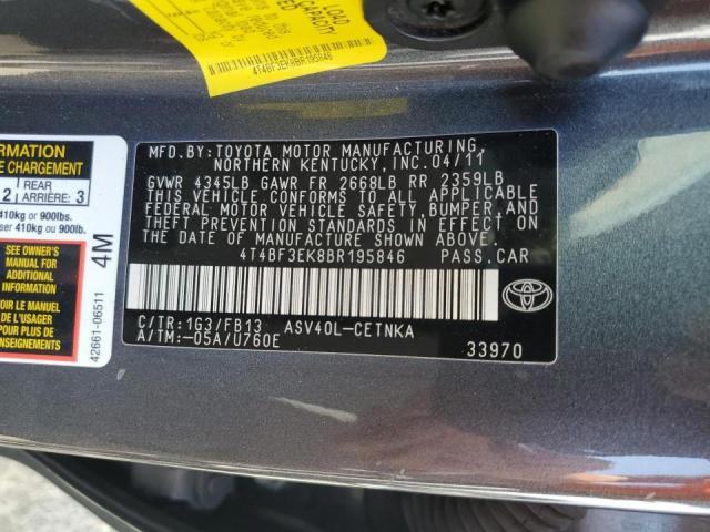 Photo 10 from auction – 2011 TOYOTA CAMRY BASE with VIN 4T4BF3EK8BR195846