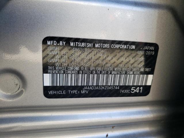Photo 10 from auction – 2019 MITSUBISHI OUTLANDER with VIN JA4AD3A32KZ045744