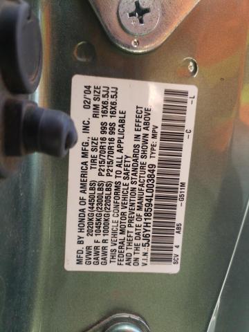 Photo 10 from auction – 2004 HONDA ELEMENT EX with VIN 5J6YH18594L003849