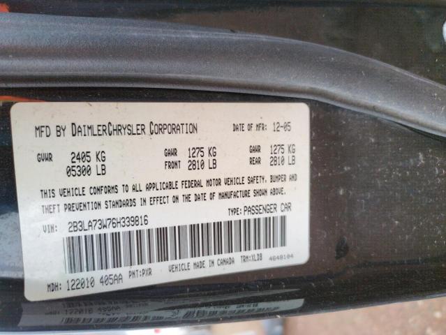 Photo 10 from auction – 2006 DODGE CHARGER SR with VIN 2B3LA73W76H339816