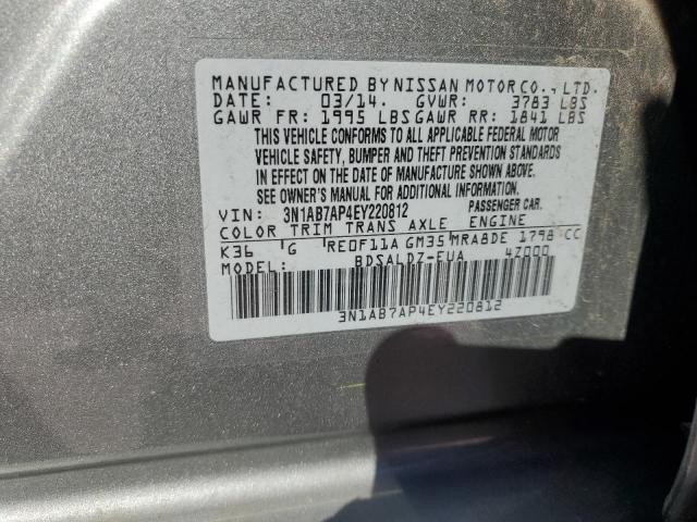 Photo 10 from auction – 2014 NISSAN SENTRA S with VIN 3N1AB7AP4EY220812