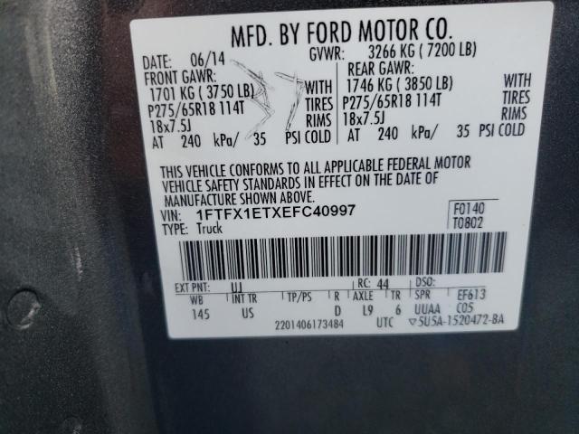 Photo 10 from auction – 2014 FORD F150 SUPER with VIN 1FTFX1ETXEFC40997