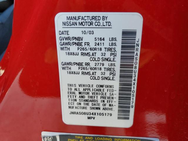 Photo 10 from auction – 2004 INFINITI FX35 with VIN JNRAS08U34X105179