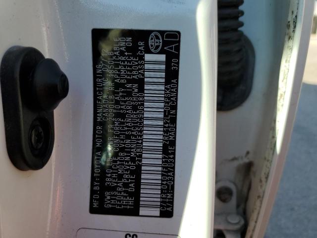 Photo 10 from auction – 2012 TOYOTA COROLLA with VIN 2T1BU4EE5CC906180